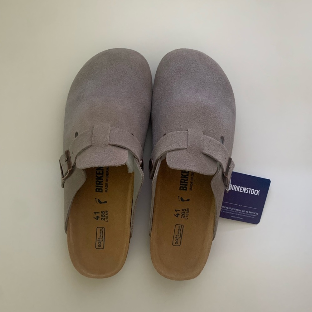 Birkenstock Boston Clog Gray Suede size 41